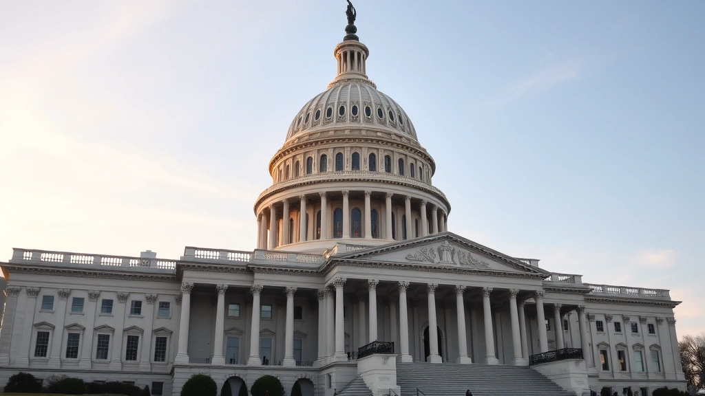 Photograph of the United States Capitol building exterior during daytime, representing Congress and legislative authority over emergency declarations and military matters