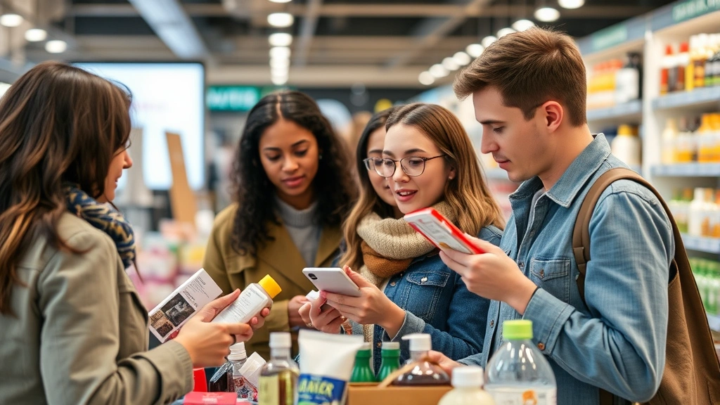 Diverse group of consumers in modern retail environment examining products, illustrating uniform consumer protection standards across markets