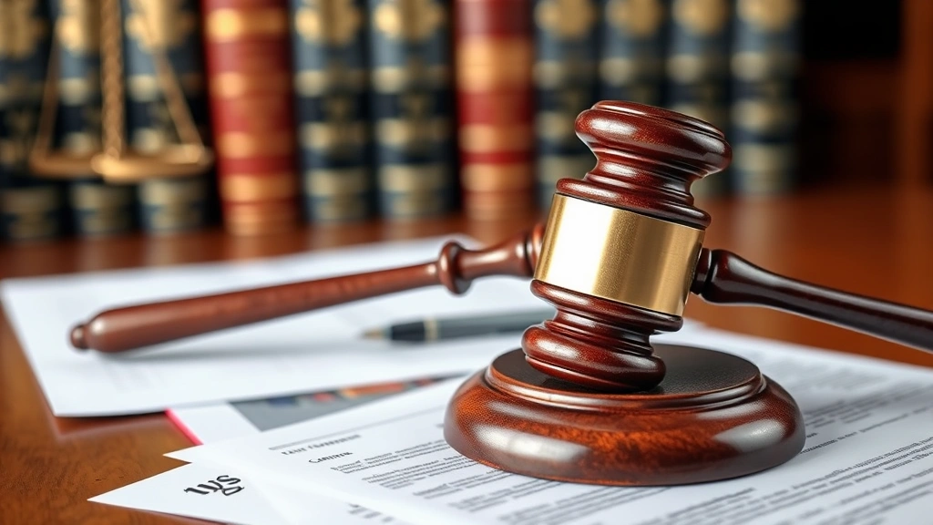 Judge's gavel on mahogany bench with legal documents and law books blurred in background, professional courtroom setting, symbolizing criminal justice and sentencing, no visible text on documents
