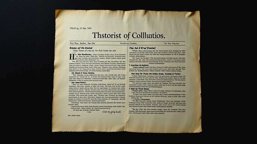 Historical document or constitutional text displayed on dark background, professional archival photography, formal presentation, legal authenticity