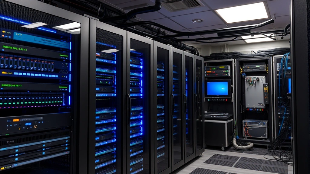 Computer server room with data center equipment showing automated systems and technology infrastructure, professional IT environment representing legal automation and compliance systems